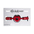Mordaza de bola de silicona con forma de corazón de Sex & Mischief, color rojo